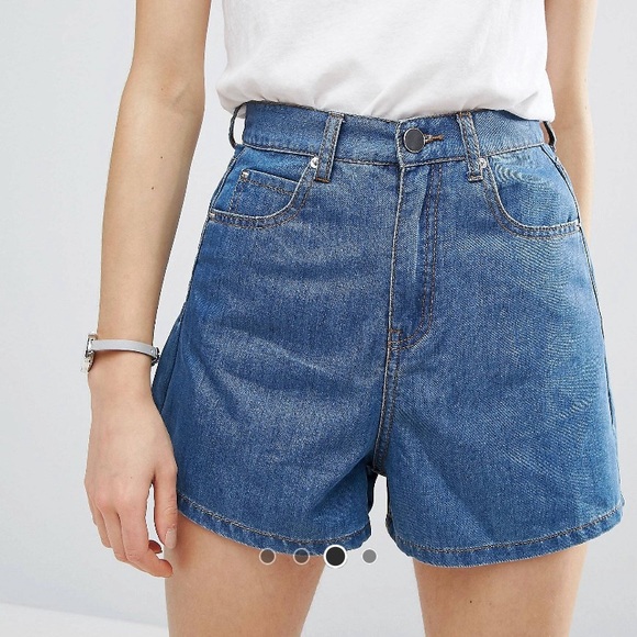 denim culotte shorts